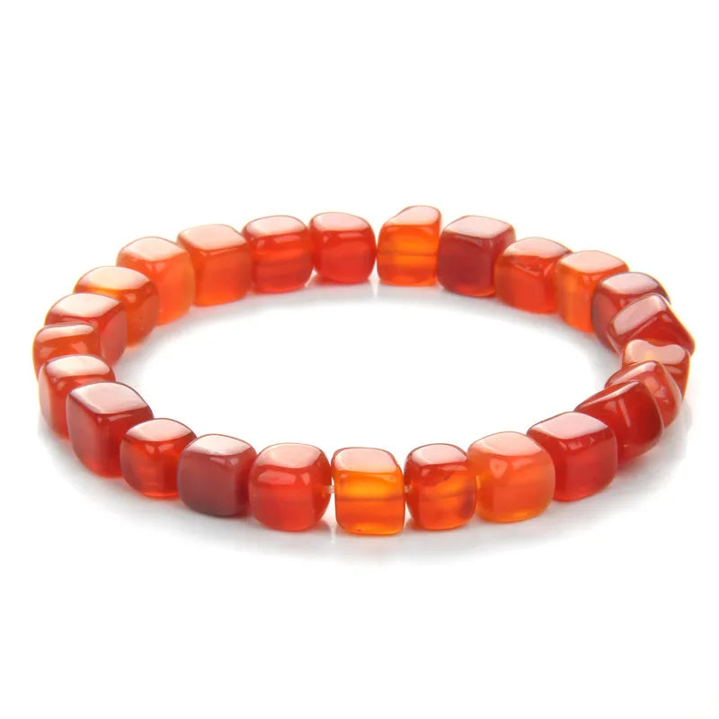 Tejesa Multicolor  Natural  Square Stone   Agate Beads Bracelet
