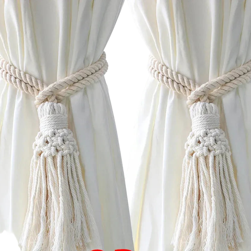 Tejesa 2 Pack Macrame Curtain Tiebacks Decorative Curtain With Bead Window Ties Kawaii Boho Room Decor Living Room Home Decoration Gift