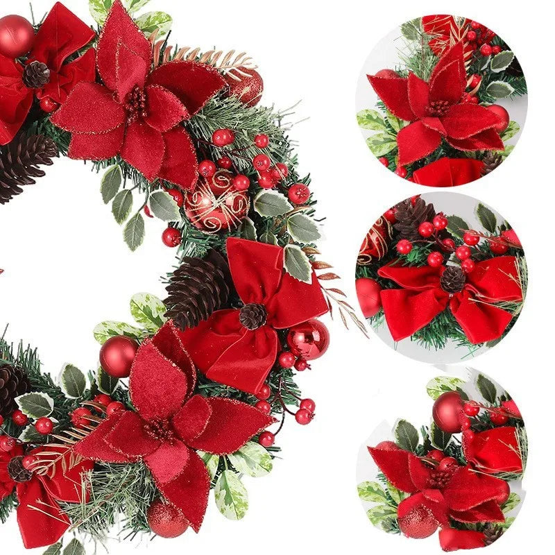 Tejesa Christmas Artificial  Wreath for Front Door Window / Xmas /New Year