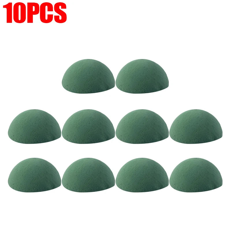 1-10pcs Green Floral Foam Half Ball Green DIY Dry Artificial Flower Foam Block for Arrangement Birthday Wedding Decoration
