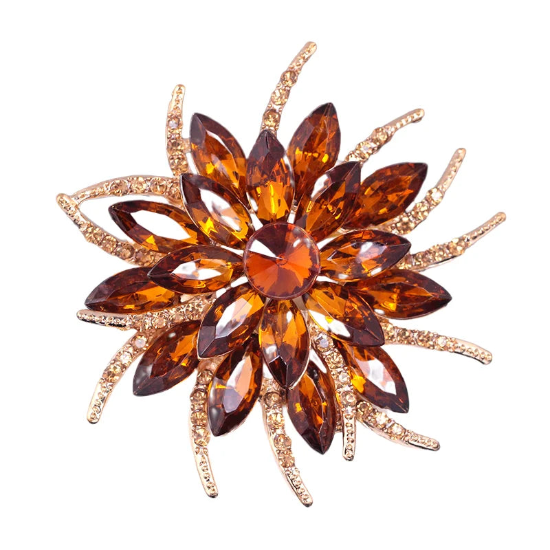 Sunflower Women's Brooch Jewelry New Fashion Retro Fashion Flower Brooch Crystal Rhinestone Jewelry Wedding Date Party Gifts