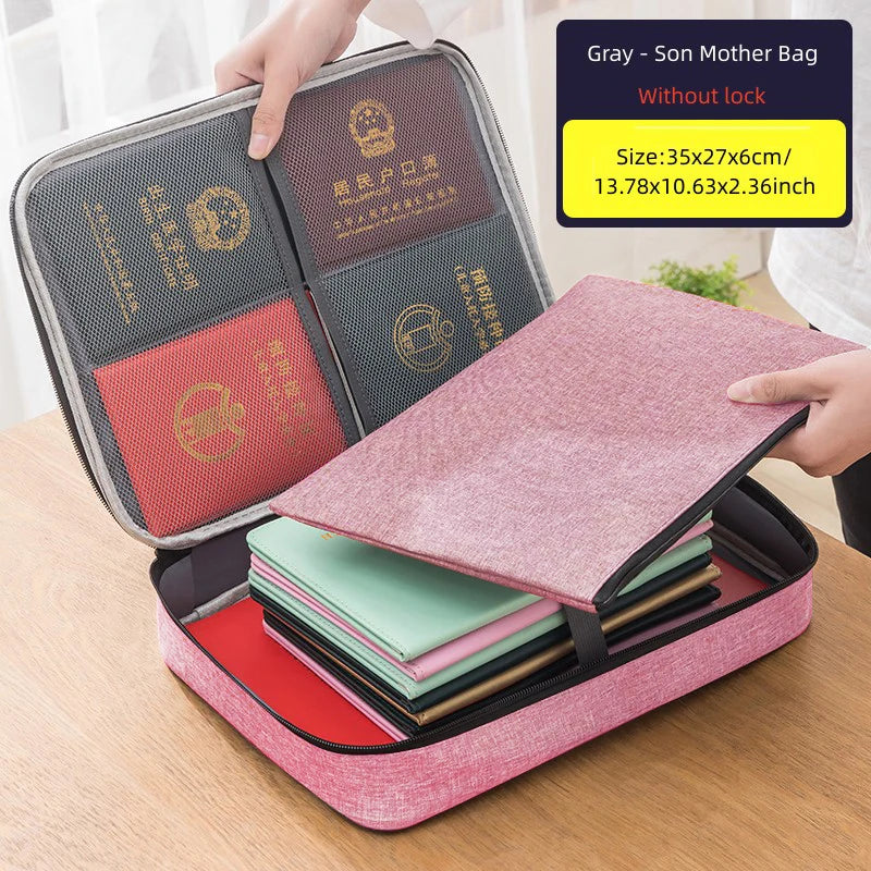 Hemasa Portable Office Document Storage Bag Organizer File Boxes Bins Basket