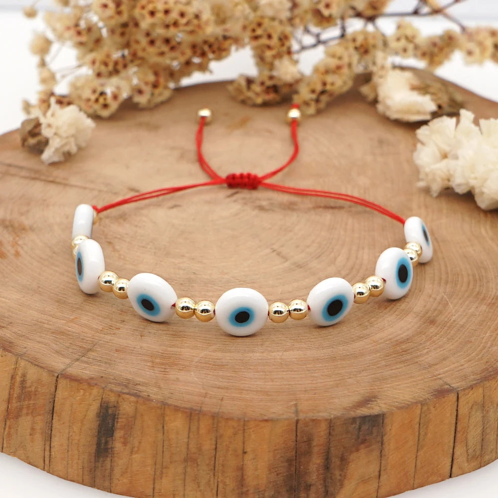GO2BOHO New Turkish Evil Eye Beads Bracelet Handmade Trendy Friendship Bracelets for Women
