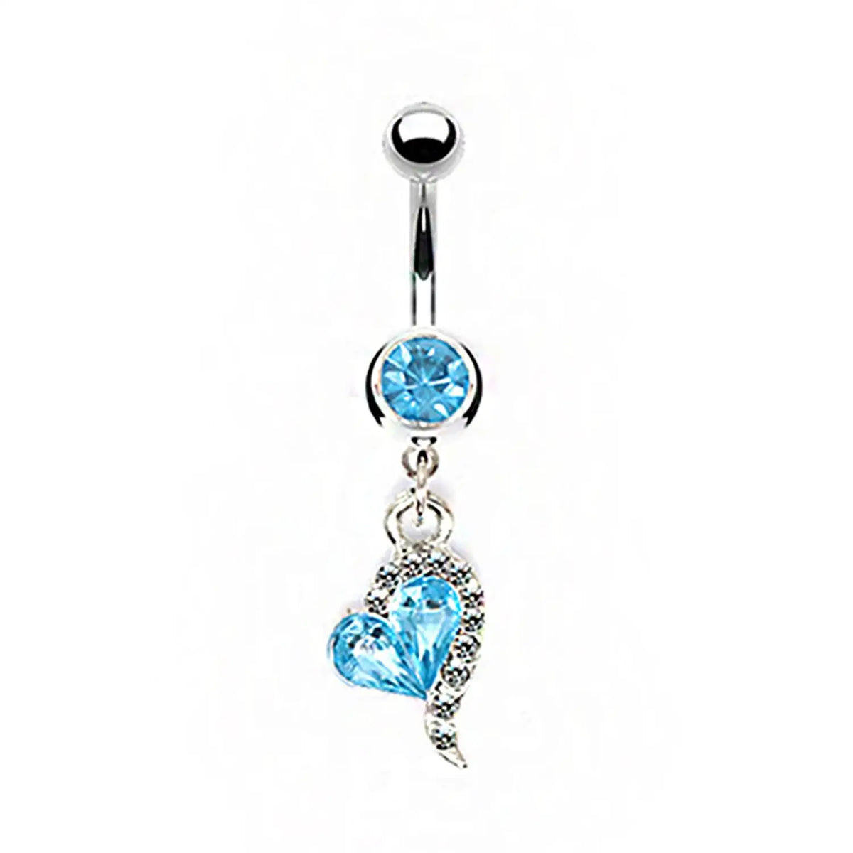 Stainless Steel Internal Thread Navel Piercing Dangle Body Piercing Sexy Belly Button Rings Blue Zircon Navel Rings Jewelry