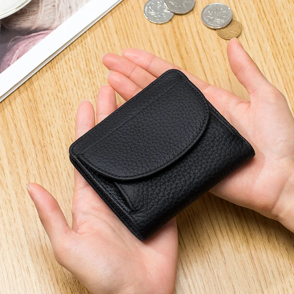 Tejesa Genuine Leather Rfid Blocking Credit Card Wallets /Short Compact Cute Small Coin Purse for Women