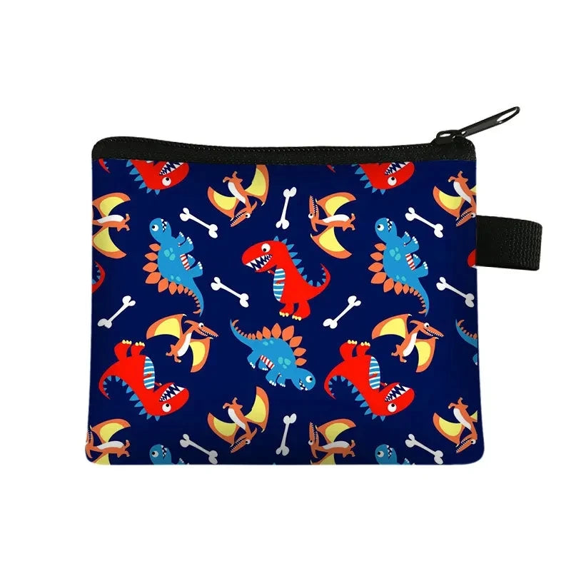 Tejesa   Dinosaur print  coin purse wallet /children coin purse /key case card holder coin square storage bags