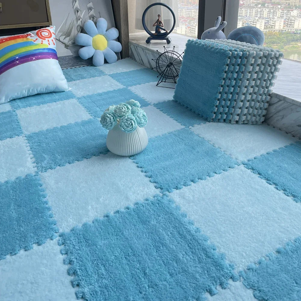 Hemasa Soft Plush Children's Mat Baby Toys Eva Foam Puzzle Carpet Warm Children Play Mats Interlocking Rugs Infant Carpet 30*30*1cm