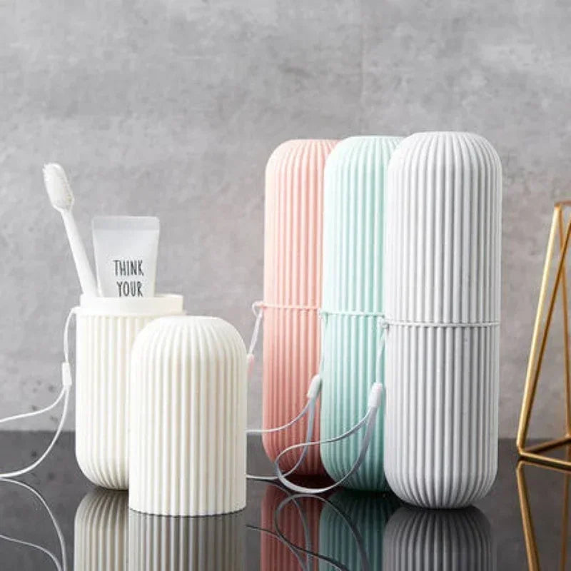Hemasa Travel Portable Toothbrush Cup Bathroom Toothpaste Holder Storage Case Box Organizers