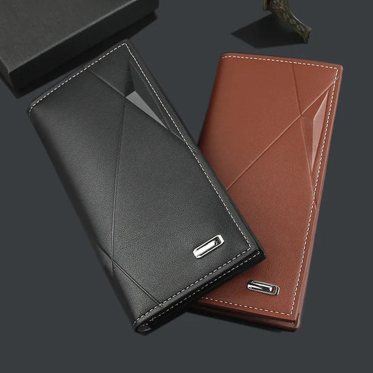 Wallet Men Luxury Leather Slim Long Purse Soft Leather Money Clip Multiple Card Slots Business Card Holder Men's Wallet