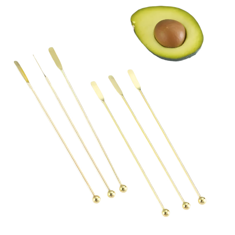 Hemasa  Stainless Steel  6 Pcs Cocktail Picks Fruit Sticks Toothpicks for Party Bar