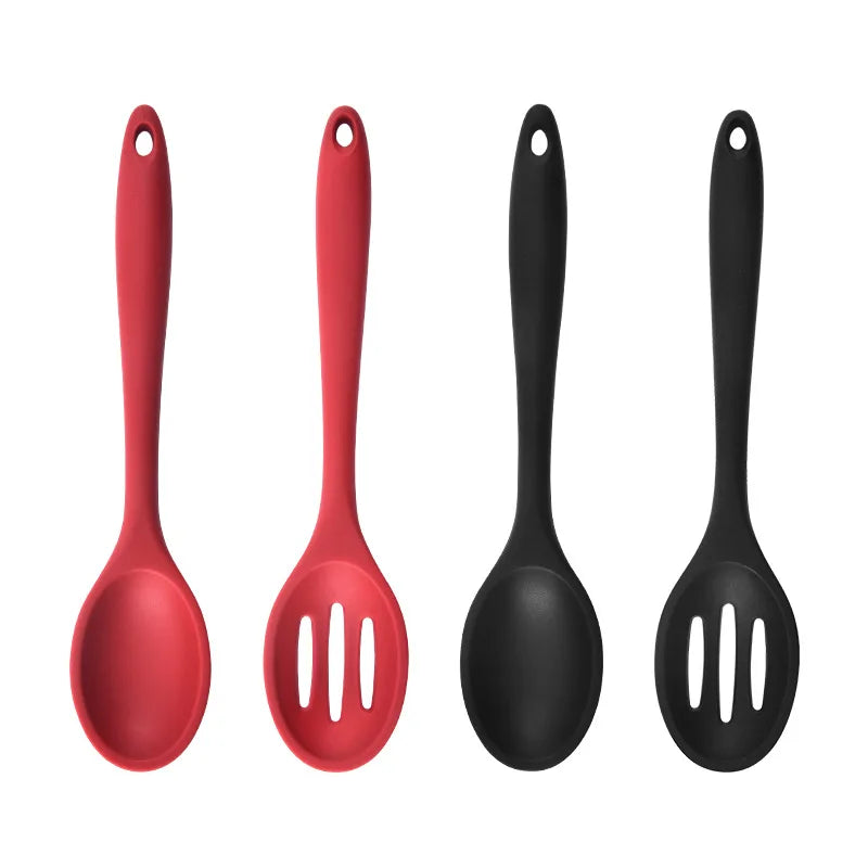 Hemasa 5PCs  Silicone Soup Ladle Colander Kitchen Salad Mixing Spoon Children Tablespoons Rice Porridge Scoops