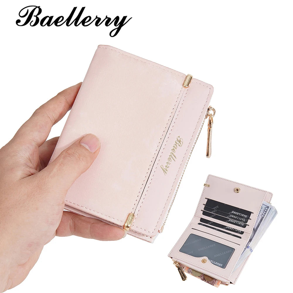Luxury Ins Fashion Wallet for Women, Baellerry Slim Short Purse with Multi Card Slots, RFID Protection Gift