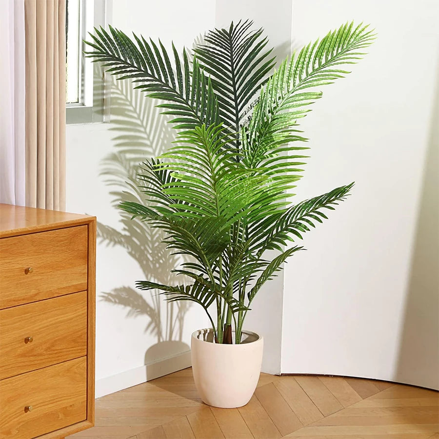 130cm/51.2in Artificial Large Fake Palm Tree Areca Palm Artificial Tropical Plant Plastic for Home Garden Decoration