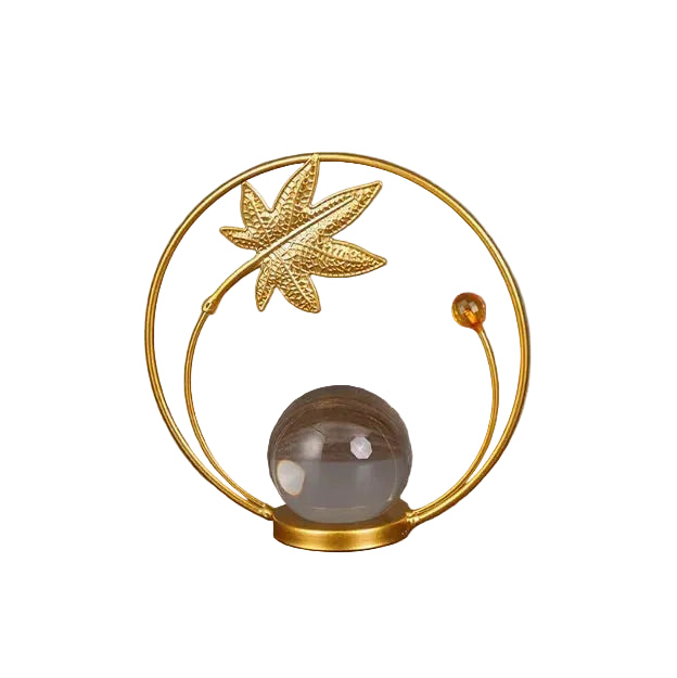 Hemasa Geometric Metal Figurines/ Crystal Ball Model Decorative Crafts/Living Room Desktop Ornaments/ Home Decorati