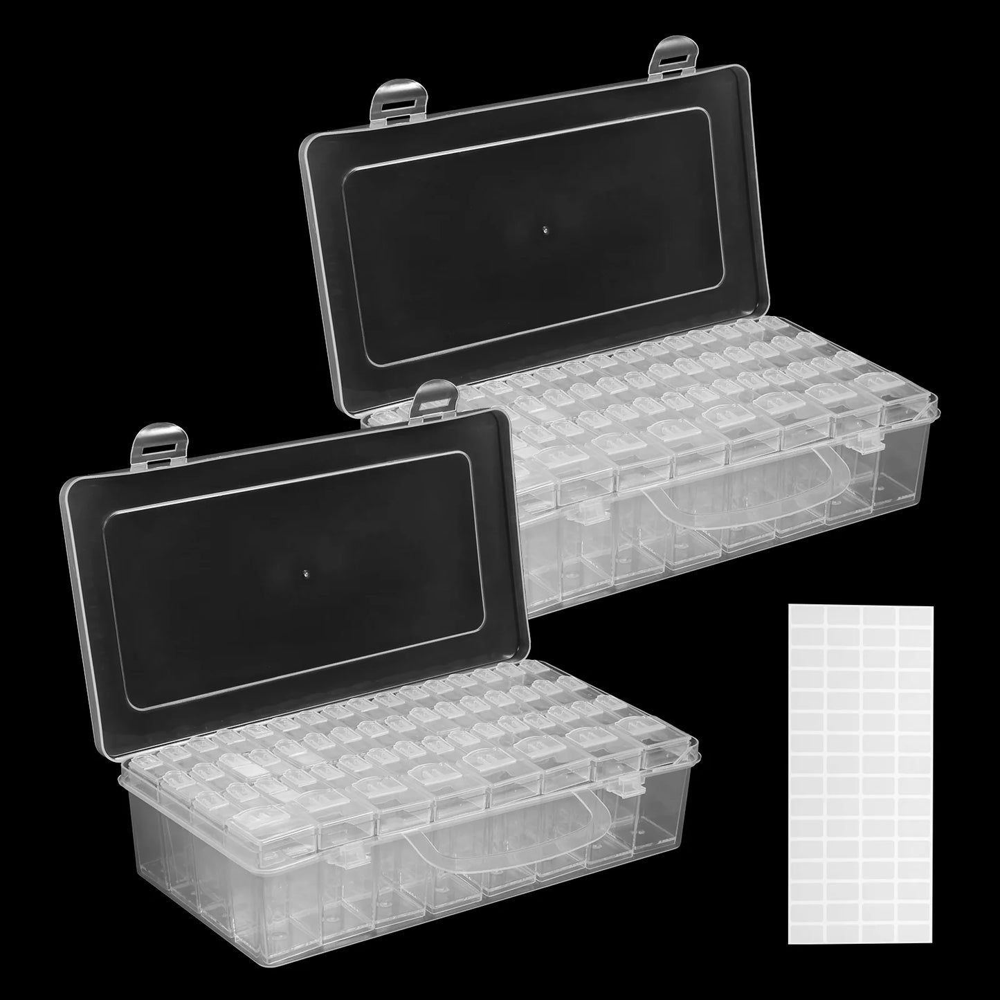 2 Set Clear Bead Storage Box Mini Sampling Tank 56 Cell Transparent Dustproof Organiser Box for Painting Accessory Jewelry Ring