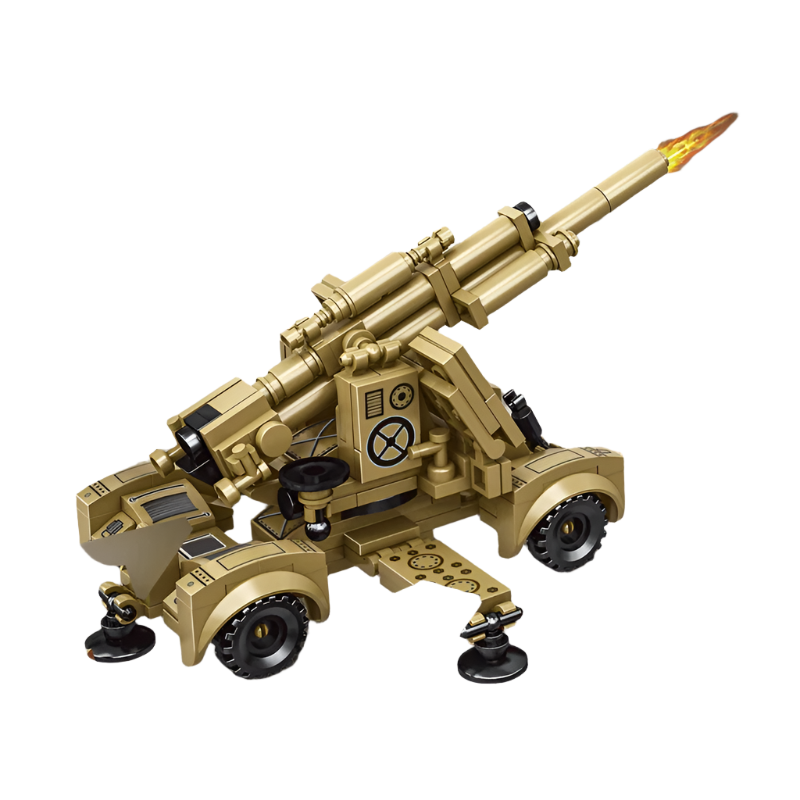 Hemasa Militarys Trucks Camouflage Commando Armored Car Antiaircraft Gun Off Roader Building Blocks /Model Sets Bricks Kids Kits