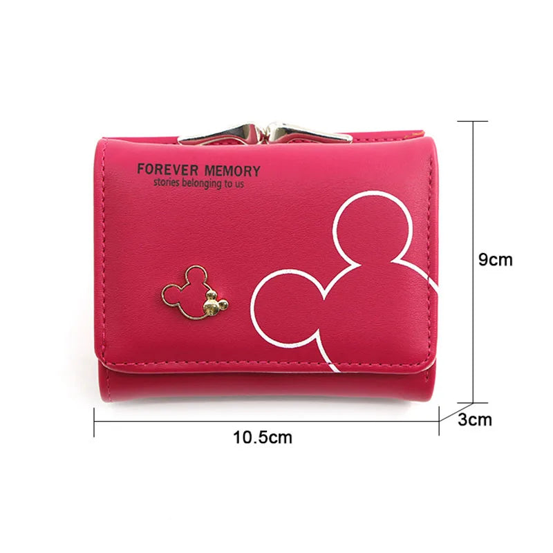 Hemasa  Mickey Mouse Wallet for Women's /PU Leather Coin Purse Woman Mini Short Wallets Girls