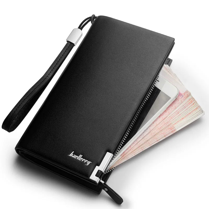 Hemasa  Large Capacity Zipper Handbag Card Holder Clutch Wallet For Men