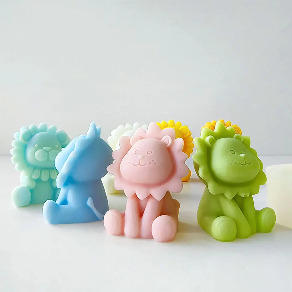 For Fun Cute Lion Silicone Candle Mold Aromatherapy Plaster Handmade Soap Resin Making Molud Baking Mold Home Decoration Gift