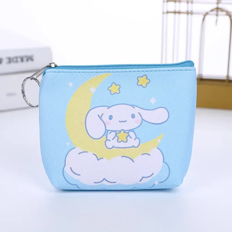 Hello Kitty Purse Coin Purses Cartoon Printed PU Melody Cute Wallet Bag Keychains Storage Bag Sanrio Kuromi Kawaii Mini Pouch