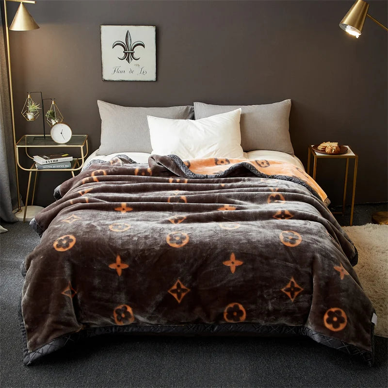 Hemasa New Flower Pettern  Pluffy warm blanket   150/180/200cm
