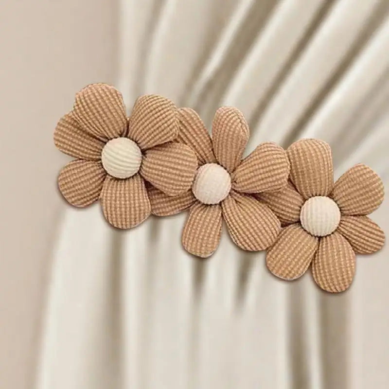 Drape Tie Backs Handwoven Fabric Flower Shape Drape Tiebacks 2pcs Flexible Decorative Multifunctional Drape Fasteners