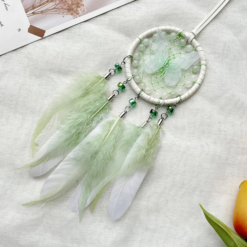 Hemasa  Hand-woven Butterfly Wind Chimes Dream Catcher Car Hanging Ornaments Birthday Festival Gifts