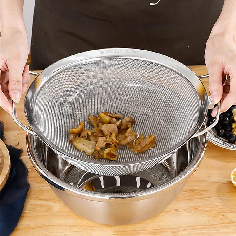 Hemasa Stainless Steel  Mesh Strainer Basket with Double Handles