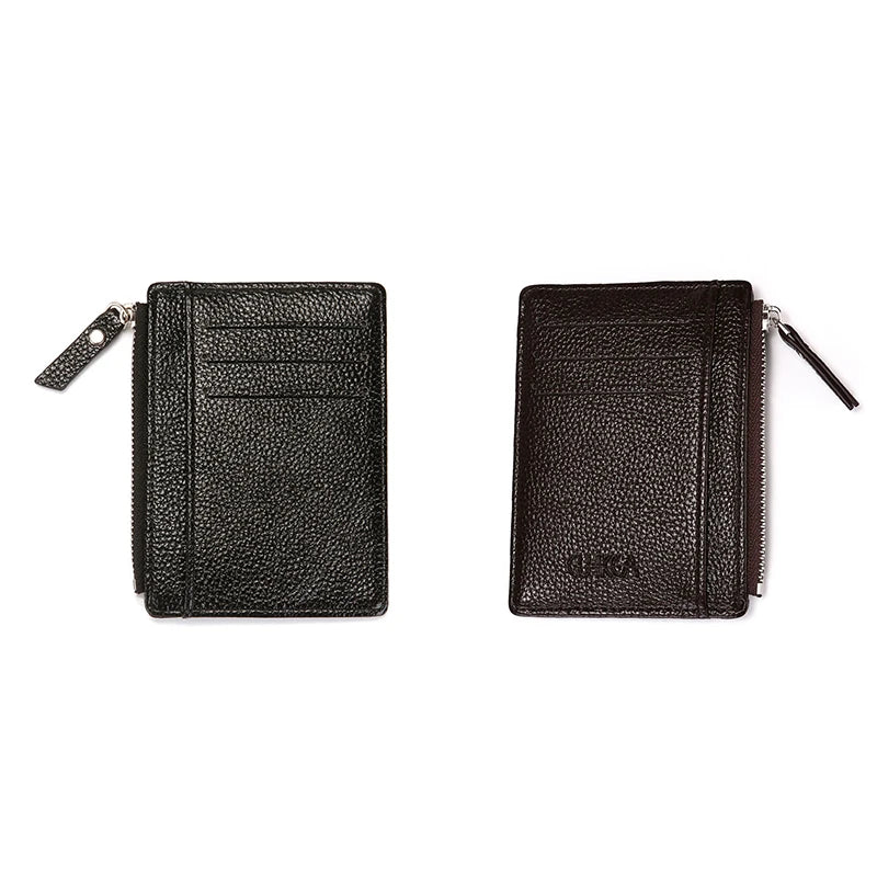 Pu Leather Card Holder Credit Card Wallet Mini Slim Wallet Card & Id Holders Man Business Zipper Coin Purse