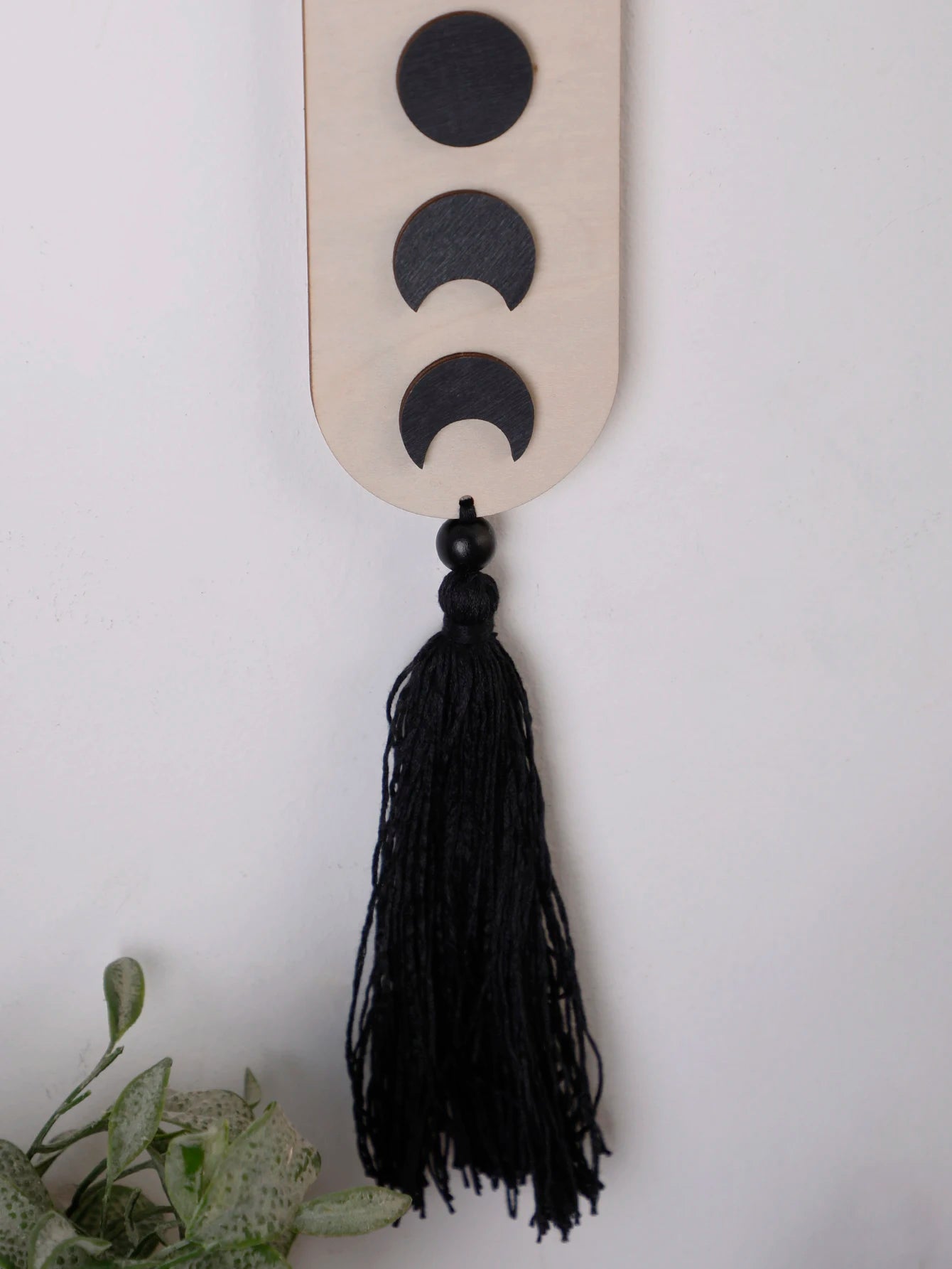 Hemasa Wooden Hanging Decor Moon Phase Boho Home Decoration Wall Hanging Decor Black Macrame Nordic Living Room Decor Asesthetic Art