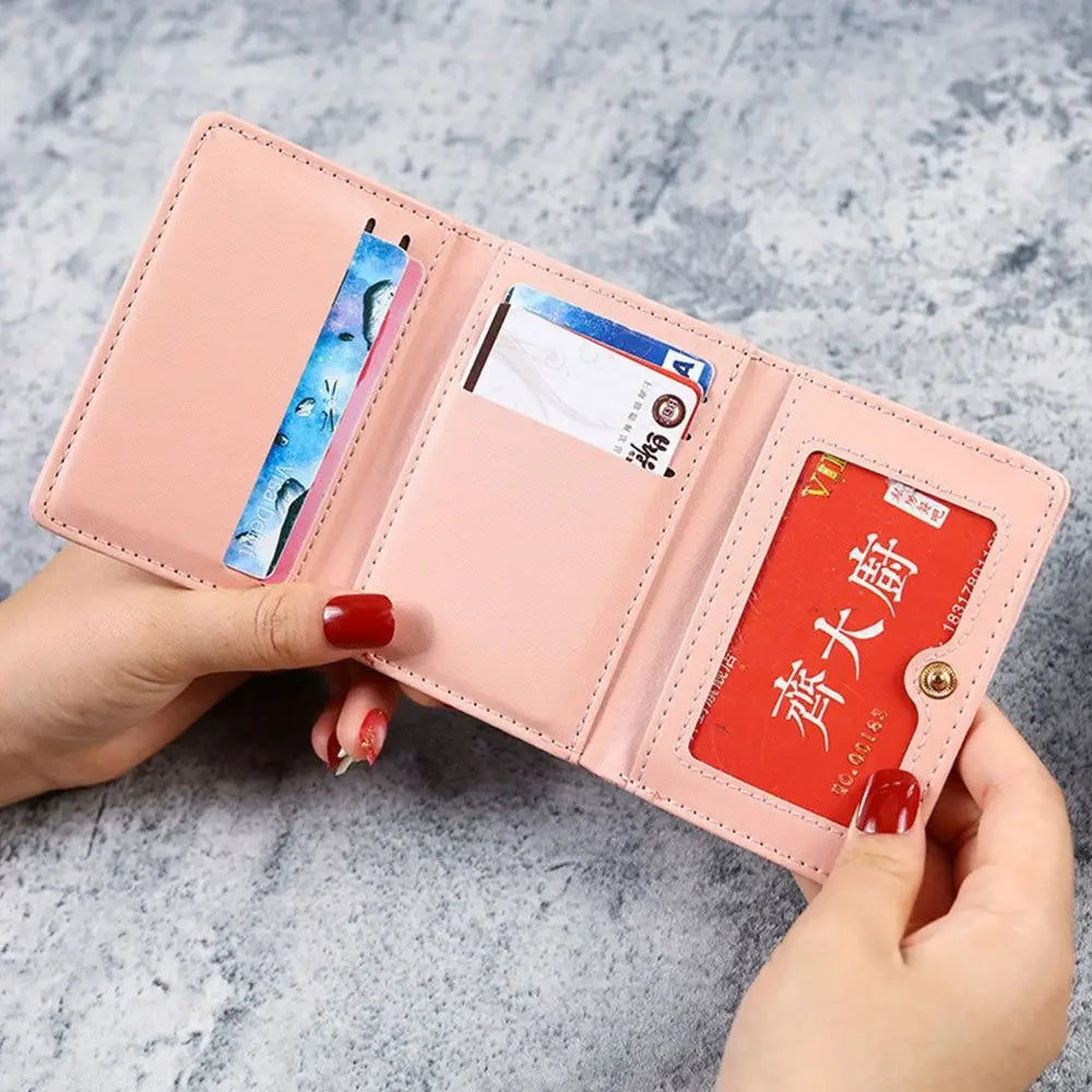 Women Kawaii Animals Short Wallet Money Bags Purse Female Small ID Card Holder Girl Ladies Coin Purses
