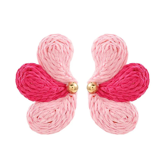 Hemasa Raffia Petal Flower Earrings For Women /Multi Color Fashion Jewelry   For Gife