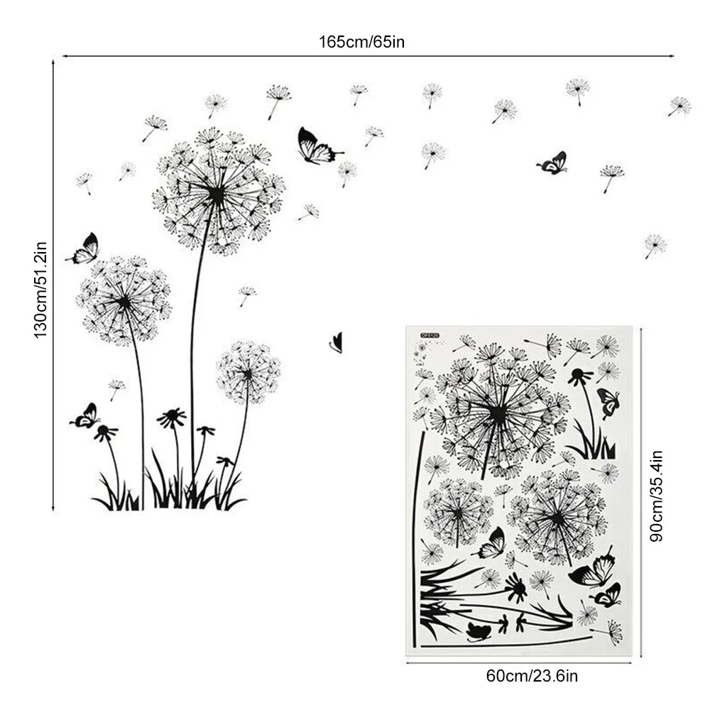 Hemasa Black Dandelion Wall Stickers Household  Decor Decals Mural Art Poster On The Wall