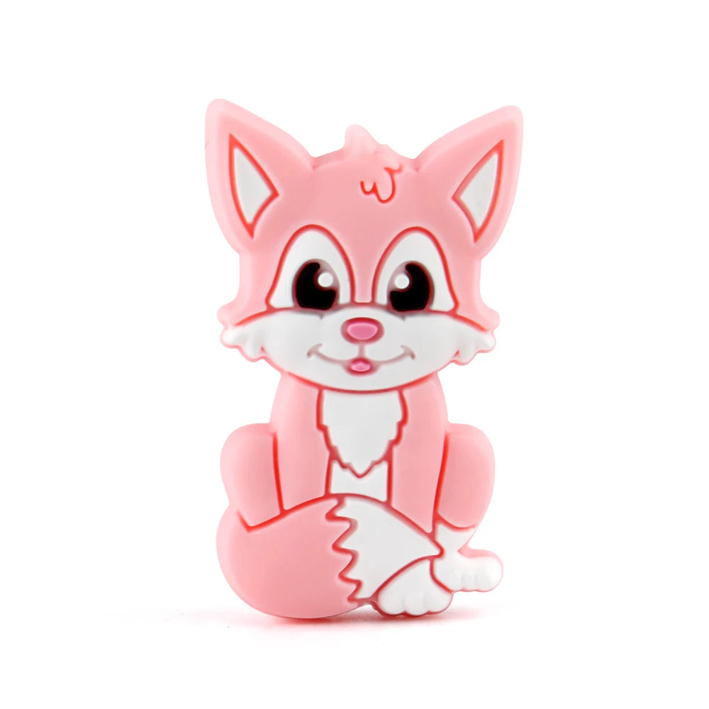 5/10 New Silicone Beads Animal Fox Shape Focal Beads For Jewelry Making DIY Bracelets Keychain Necklaces Jewelry Accessories