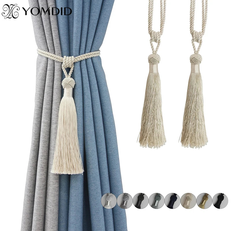 European Style Curtain Clip Holders Tieback Buckle Clips Curtain Straps Rayon Tassels Curtain Accessories Home Window Decor