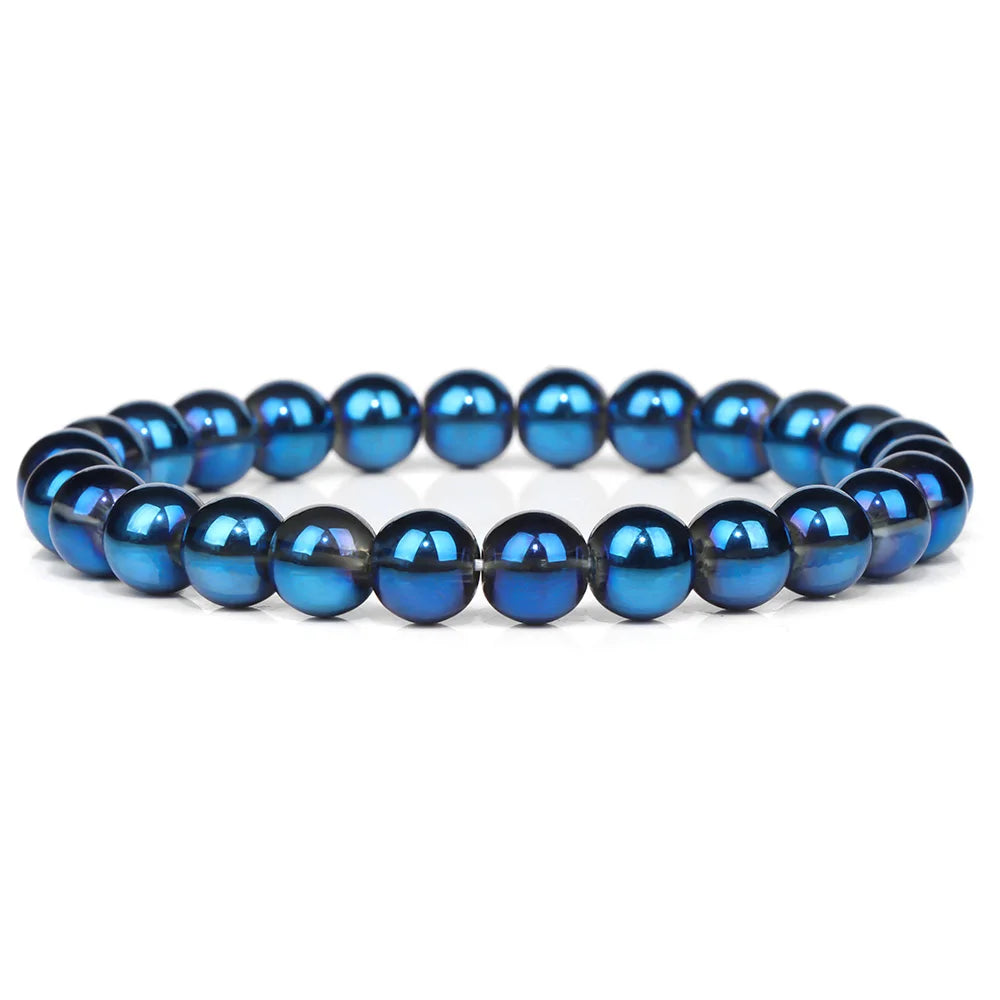 Tejesa Blue Flash Stone Bracelets For Men Crystal Glass Moonstone Couple Bracelets For Women Cat Eye Chalcedony Opal Handmade Bangles