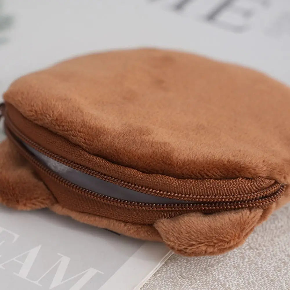 Cartoon Panda Plush Coin Purse Gift Bear Pig Plush Earphone Bag Zipper Bag Pendant Plush Zero Wallet Kids