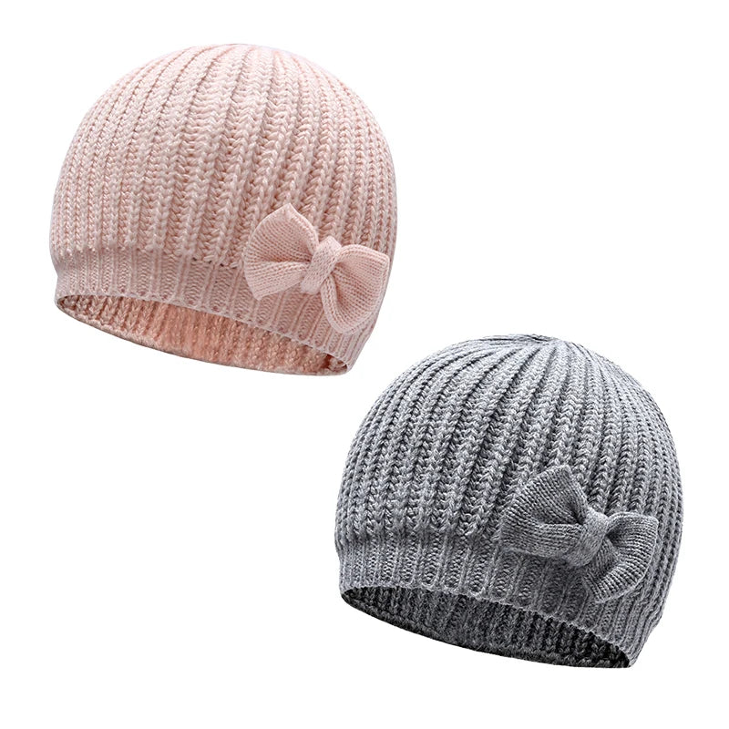 Winter Warm Baby Hat Cute Bowknot Baby Boys Girls Cap Beanies Soft Infant Toddler Ear Protection Hat Bonnet