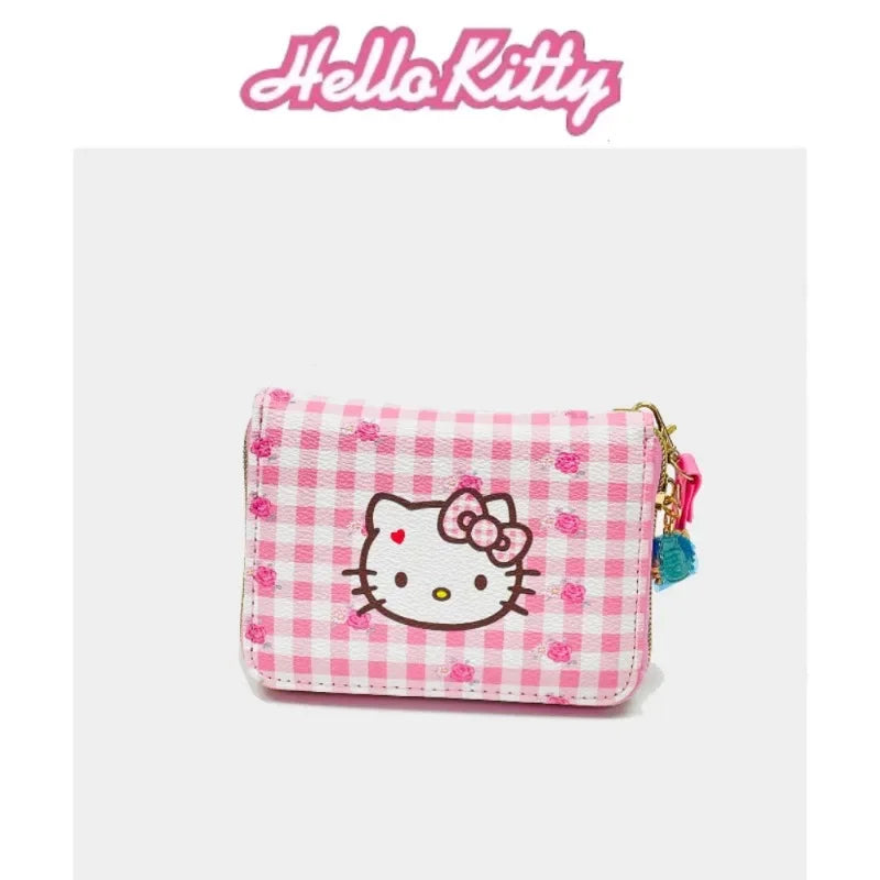 Hello Kitty Elementary School Wallet Short Cute Cartoon Zipper Change Coin Activity Small Gift Portable Exquisite Small Bag Girl