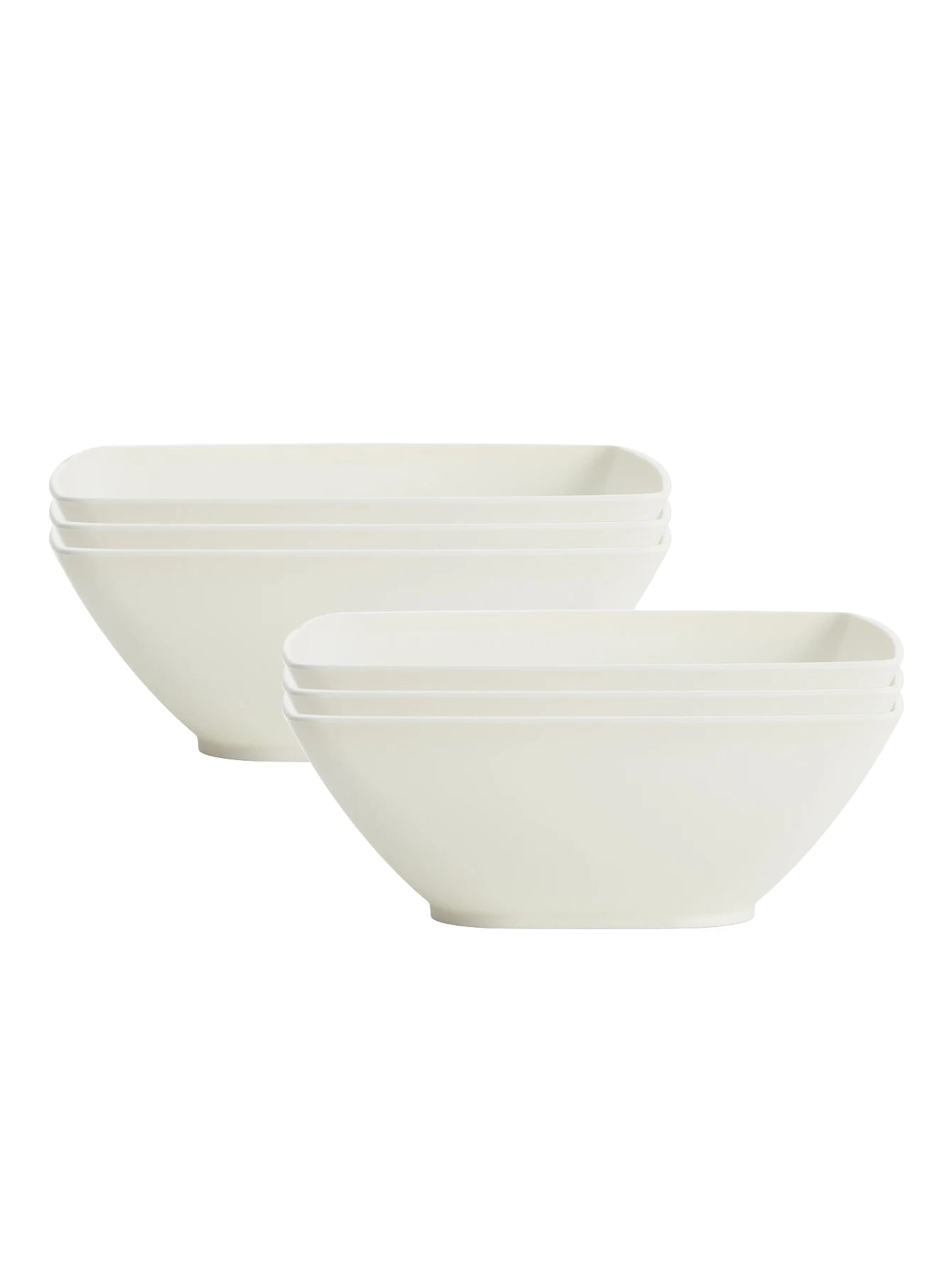 Tejesa 6pcs Large size plastic square bowls reusable household plastic tableware can be used for soup noodles oatmeal salad