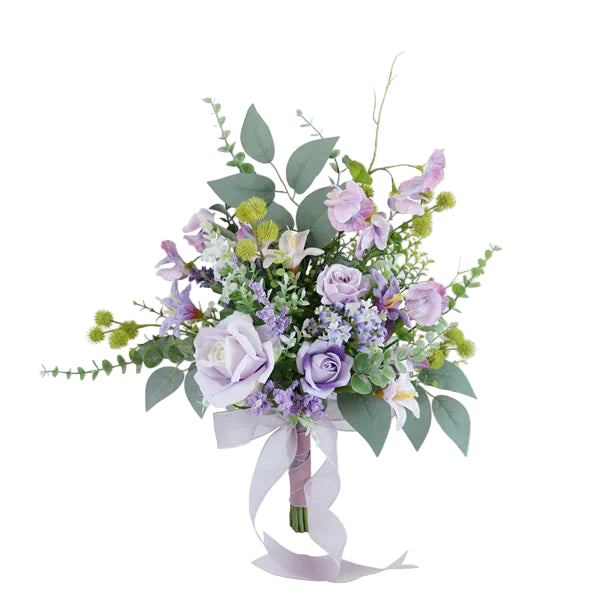 Tejesa  white Colour Handmade Artificial  Flowers  Wedding Bouquet for Bride / Bridal Bouquet for Boho Wedding Ceremony Decor