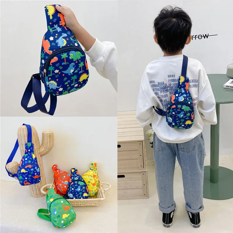 Boys Girls Small Sling Bag Carton Dinosaur Shoulder Chest Crossbody Backpack Daypack for Outdoor,Travel,Hiking