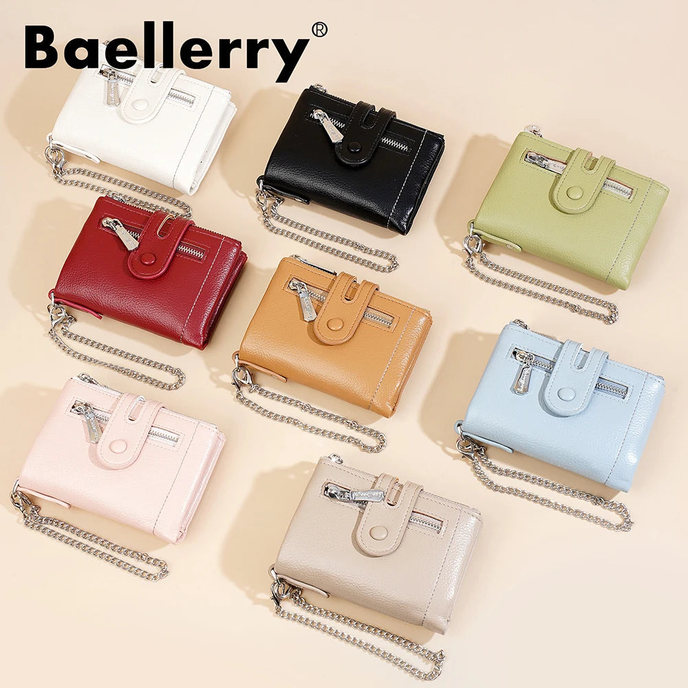 Tejesa  Women's Wallet with Keychain Strap, Multi Card Holder & Coin Zip Pocket, Ins Style Short Bifold Wallet for Wo