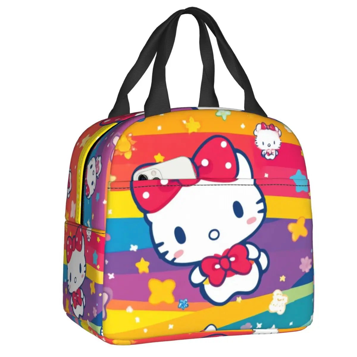 Custom Sanrio Hello Kitty Insulated Lunch Bag for Work School Leakproof Thermal Cooler Lunch Box Women  Food Container Tote Bags