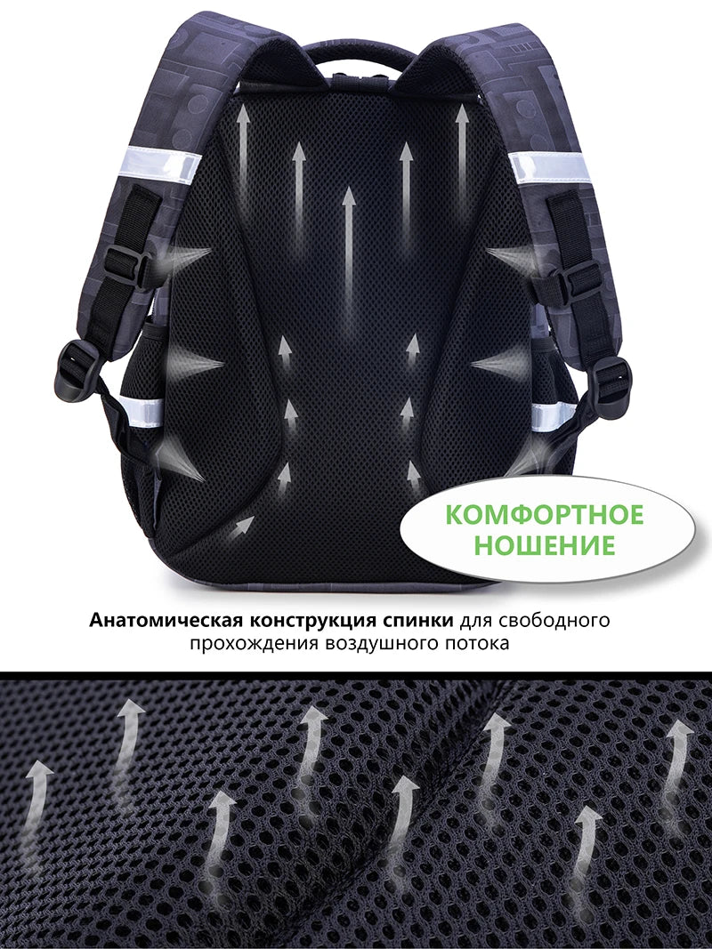 Hemasa Cartoon School Backpacks For Boys 1-2 Grade Children Orthopedic Backpack Kids Bookbags Students School bag