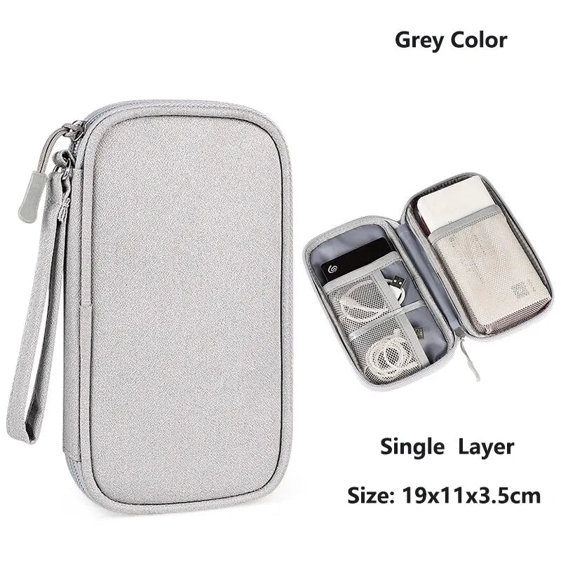Tejesa Travel Cable Storage Bag Portable WaterProof Electronic Digital Organizer USB Data Line Charger Plug Storage Bag Cable Organizer