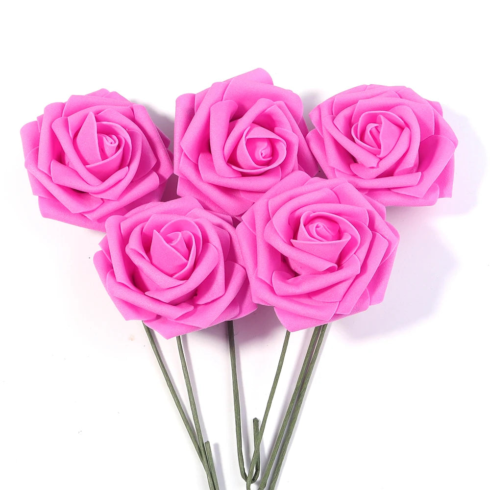 Tejesa 5/10/20Pcs Artificial Foam Rose Flowers 7.5cm PE Simulation Roses Fake Flower Bouquet for DIY Home Wedding Party Dceor Material