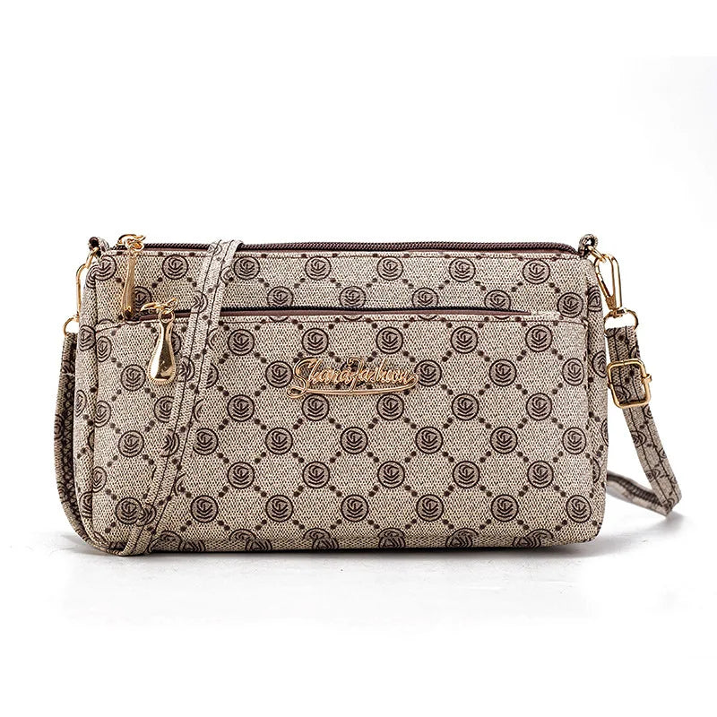 Hemasa Shoulder Bag for Women / Double Zipper Crossbody Bag/handbag  Multi-smooth Zipper Pocket