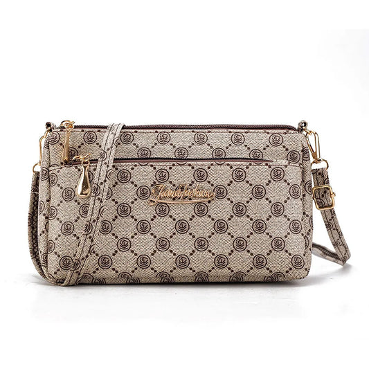 Hemasa Shoulder Bag for Women / Double Zipper Crossbody Bag/handbag  Multi-smooth Zipper Pocket