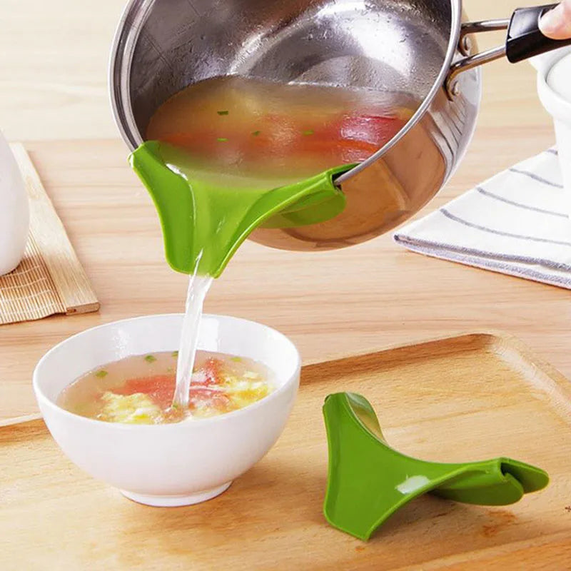 Hemasa Kitchen Funnel with Anti-Splash Edge and Liquid Streamer Spout, Anti-Spill Pouring Tool
